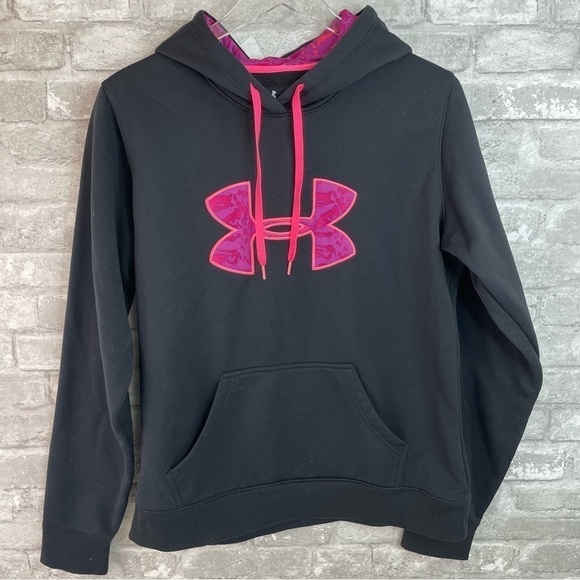 Under Armour Black Semi Fitted Pullover Hooded Sweatshirt - Picture 1 of 6